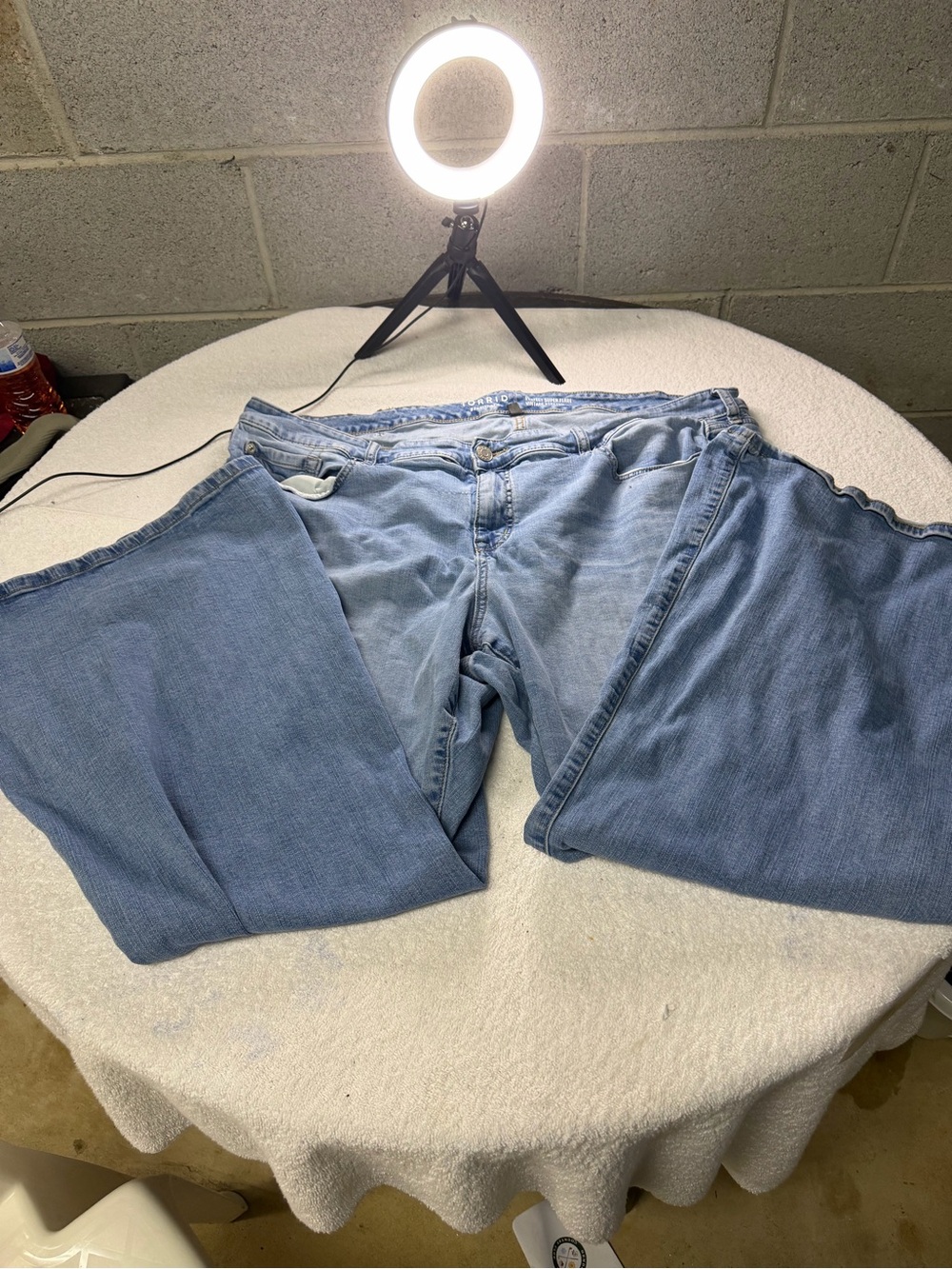 Torrid size  24 perfect super flare vintage stretch Light Wash Blue Denim Jeans